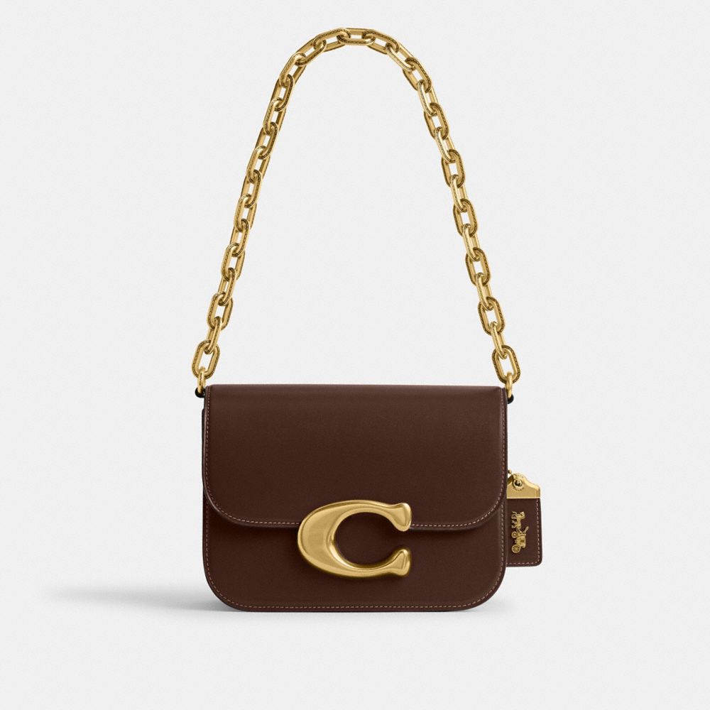 COACH®,Idol Bag,Calfskin Leather,Lining Leather,Shoulder Bag,Metal,Logo,Pen Holder,Gold Metal,Day Party,,Front View