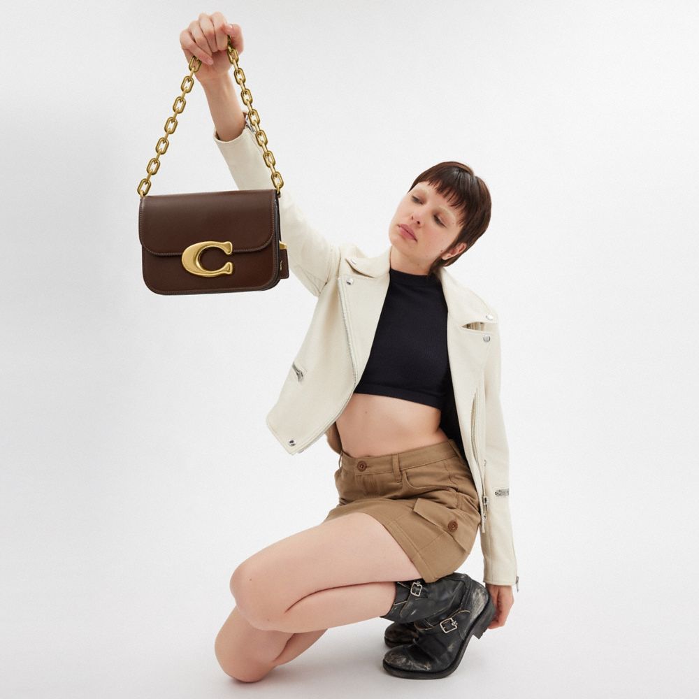 COACH®,Idol Bag,Calfskin Leather,Lining Leather,Shoulder Bag,Logo,Metal,Pen Holder,Gold Metal,Day Party,,Detail View