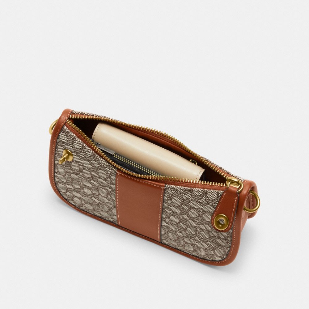 COACH®,Swinger Bag In Micro Signature Jacquard,,Inside View, Top View