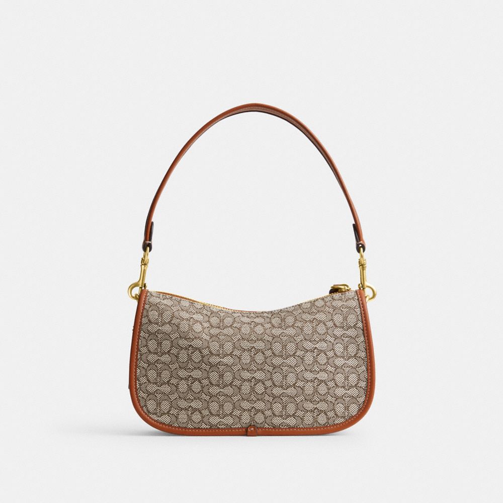 COACH®,Swinger Bag In Micro Signature Jacquard,,Back View