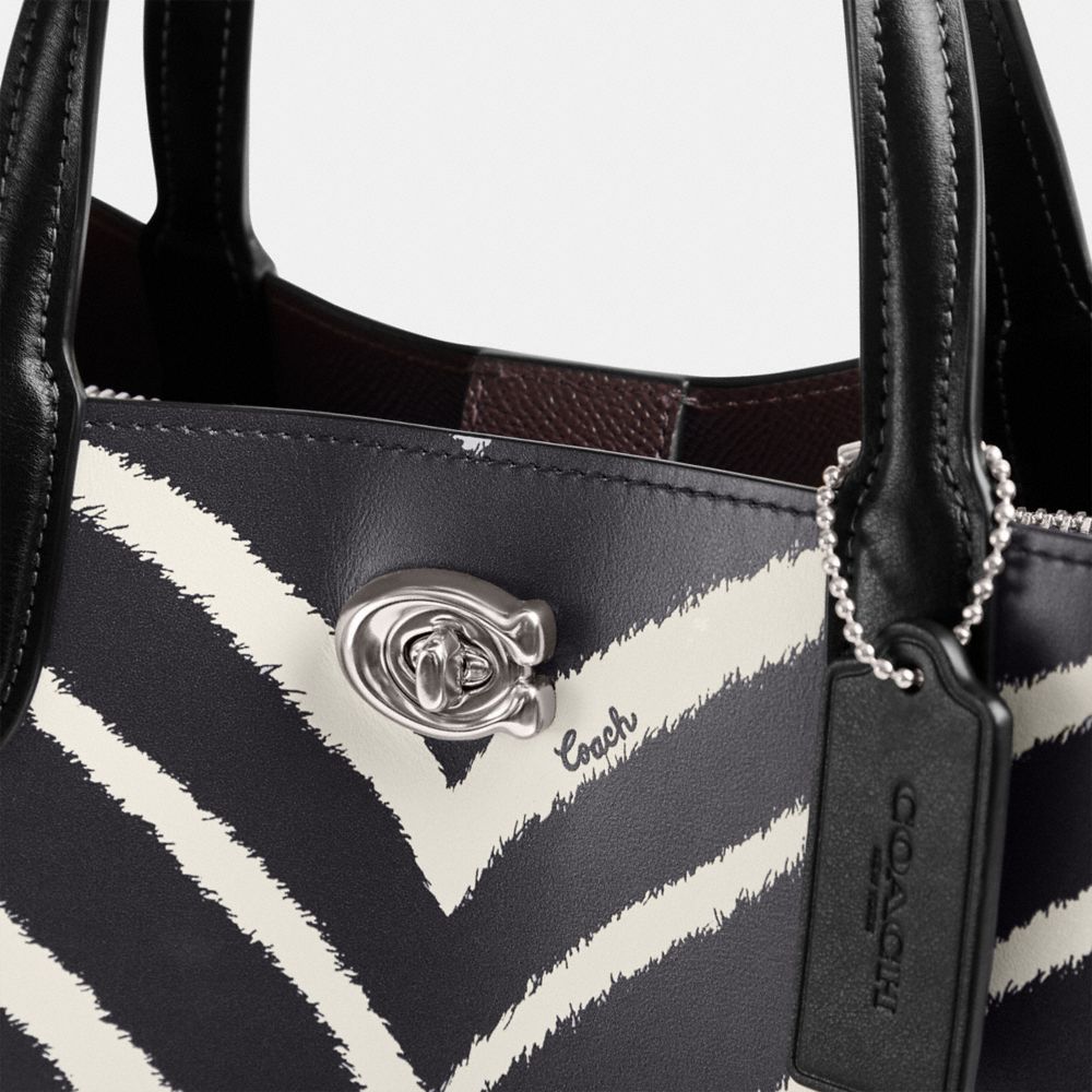 COACH Willow 24 Zebra Print Tote Bag