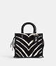 COACH®,ROGUE 20 IN HAIRCALF WITH ZEBRA PRINT,Haircalf Leather,Small,Silver/Zebra,Front View