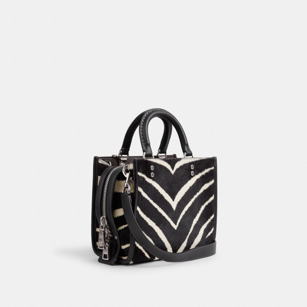 Textured Zebra/cow Print Shoulder Purse