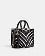 COACH®,ROGUE 20 IN HAIRCALF WITH ZEBRA PRINT,Haircalf Leather,Small,Silver/Zebra,Angle View