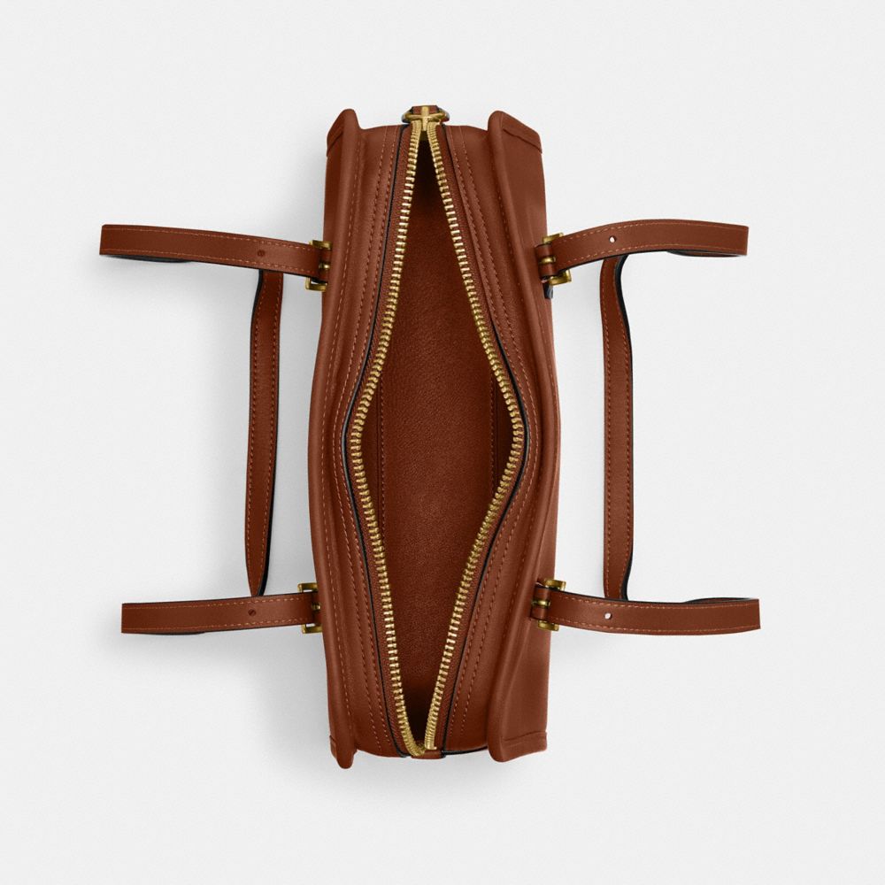 COACH®,Swing Zip Bag,Leather,Shoulder Bag,Logo,Work,Brown,Inside View,Top View