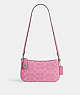 COACH®,PENN SHOULDER BAG IN SIGNATURE CANVAS,Signature Coated Canvas,Mini,Silver/Vivid Pink,Front View