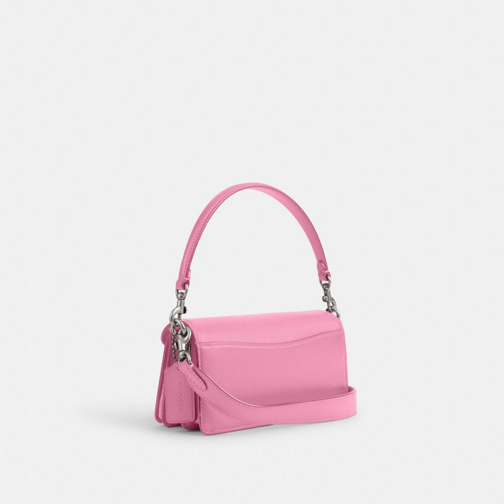COACH®,TABBY SHOULDER BAG 20 IN SIGNATURE CANVAS,Coated Canvas,Small,Silver/Vivid Pink,Angle View
