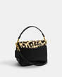 COACH®,CASSIE CROSSBODY 19 WITH LEOPARD PRINT,Refined Calf Leather,Medium,Brass/Leopard Multi,Angle View