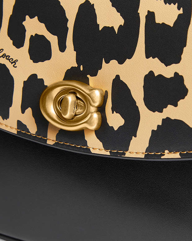 COACH Shoulder Cassie Leopard Print Crossbody Bag