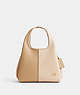 COACH®,LANA SHOULDER BAG 23 IN COLORBLOCK,Refined Pebble Leather,Small,Brass/Ivory Multi,Front View