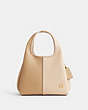 COACH®,LANA SHOULDER BAG 23 IN COLORBLOCK,Polished Pebble Leather,Small,Brass/Ivory Multi,Front View