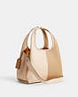 COACH®,LANA SHOULDER BAG 23 IN COLORBLOCK,Polished Pebble Leather,Small,Brass/Ivory Multi,Angle View