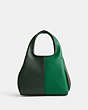COACH®,LANA SHOULDER BAG 23 IN COLORBLOCK,Polished Pebble Leather,Small,Brass/Amazon Green Multi,Back View
