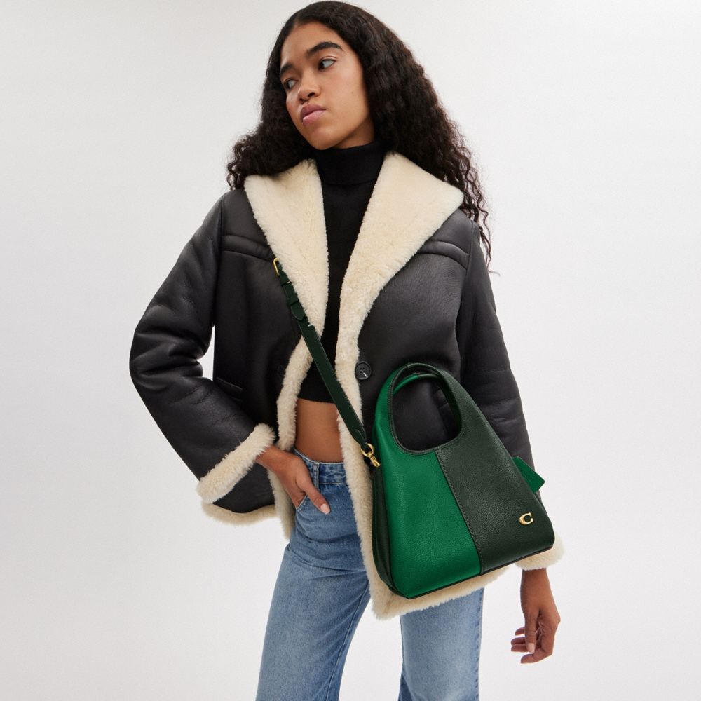 COACH®,Lana Shoulder Bag 23 In Colorblock,Leather,Shoulder Bag,Logo,Metal,Color Block,Compact,Casual,Multi Color