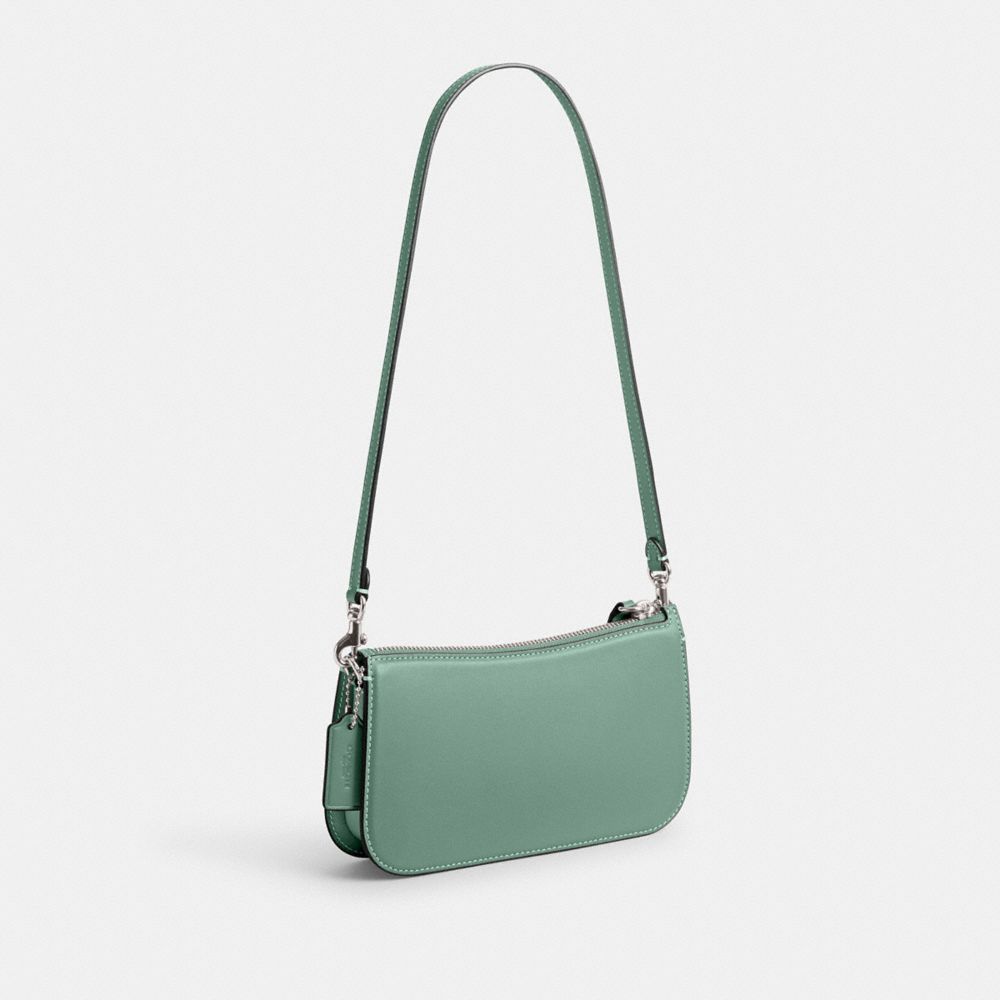COACH®,Penn Shoulder Bag,Leather,Shoulder Bag,No Embellishment,Day Party,Green,Angle View