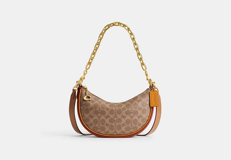 COACH®,MIRA SHOULDER BAG IN SIGNATURE CANVAS,Signature Coated Canvas,Brass/Tan/Rust,Front View image number 0