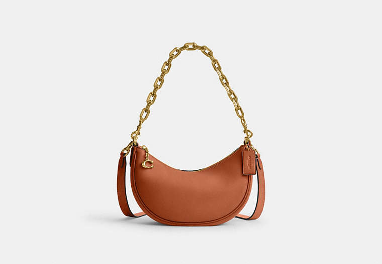 COACH®,MIRA SHOULDER BAG,Glovetanned Leather,Brass/Burnished Amber,Front View