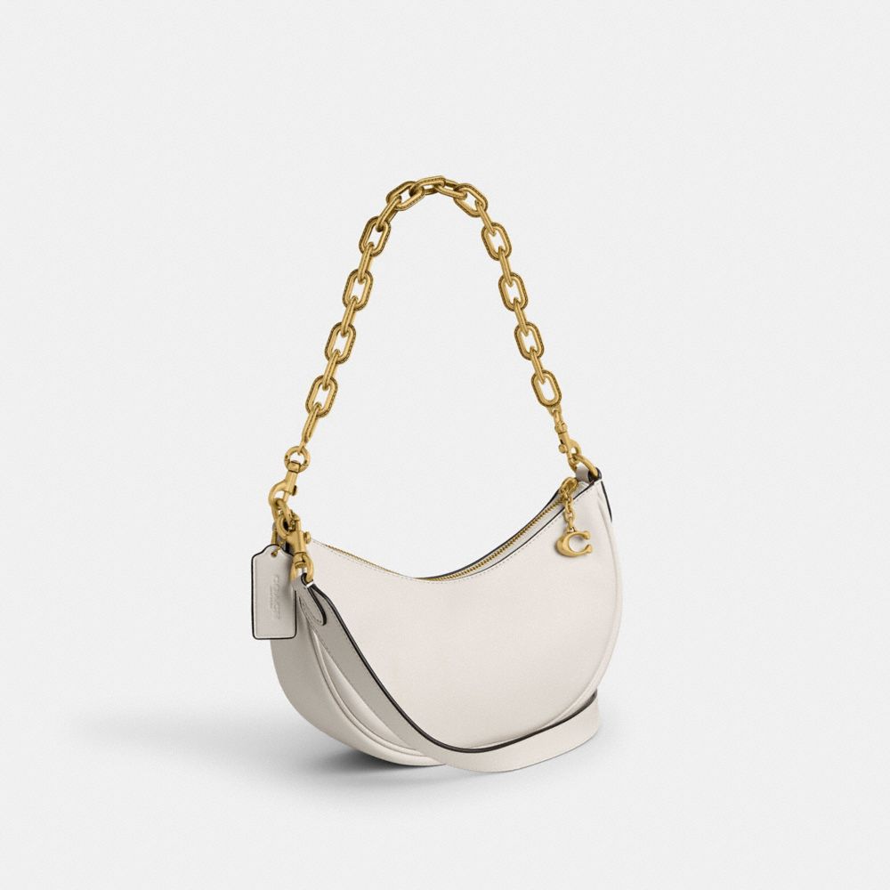 COACH®,MIRA SHOULDER BAG,Glovetan Leather,Medium,Brass/Chalk,Angle View
