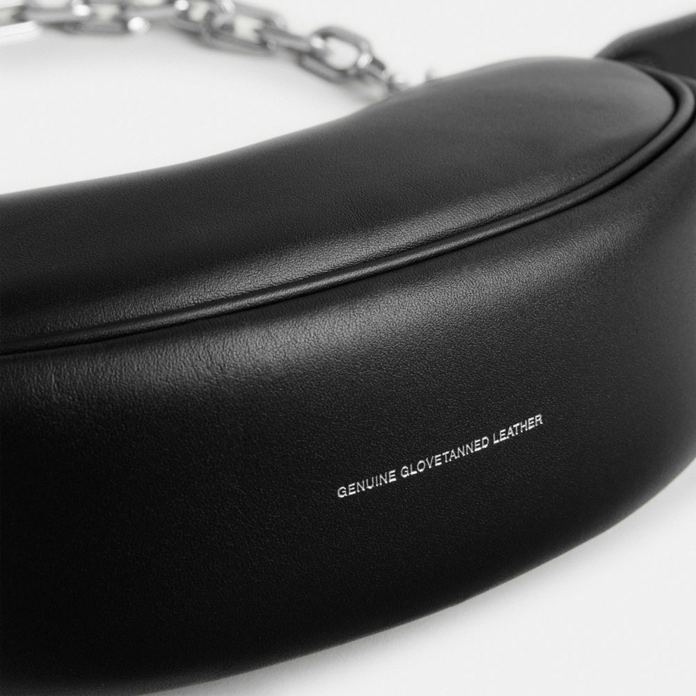 Black Quilted Silver Chain Detail Shoulder Bag