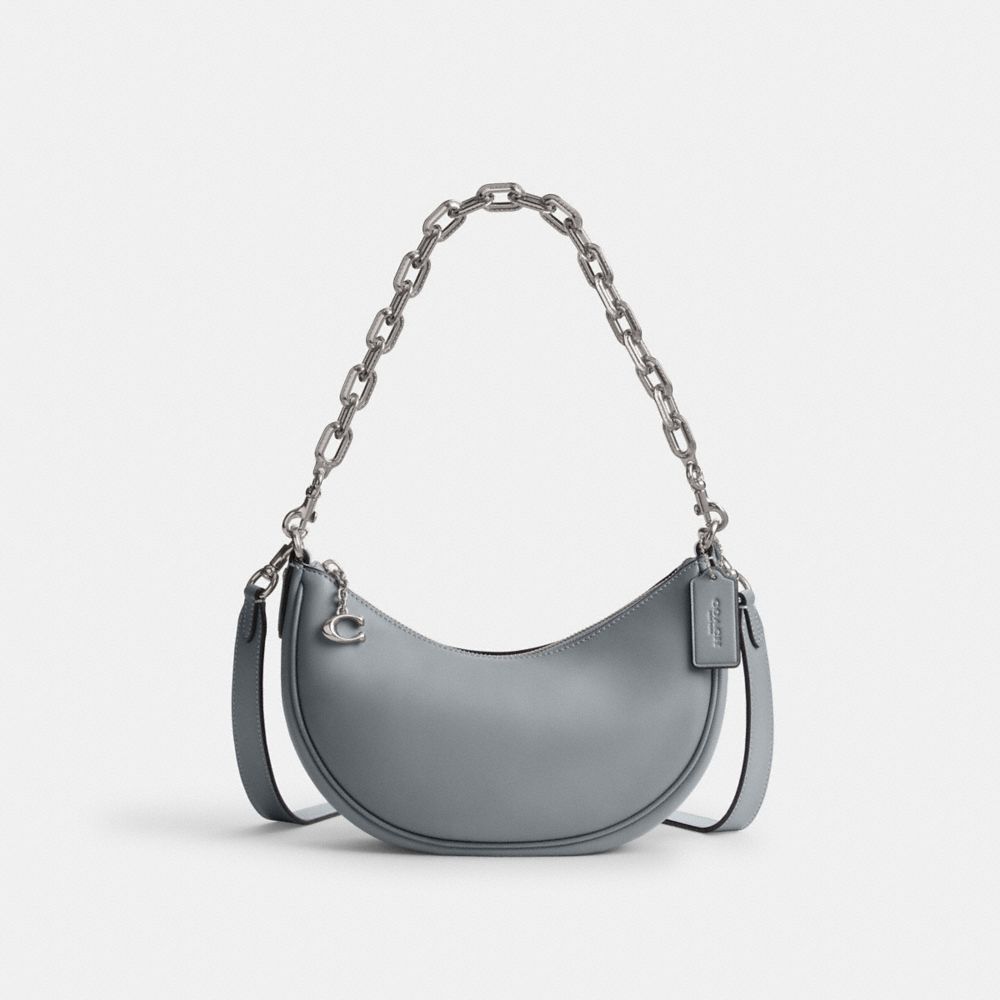 COACH®,PORTÉ-ÉPAULE MIRA,Argent/Gris bleu,Front View