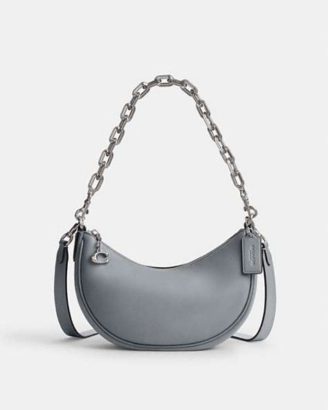 COACH®,MIRA SHOULDER BAG,Glovetanned Leather,Medium,Silver/Grey Blue,Front View