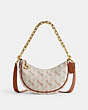 COACH®,MIRA SHOULDER BAG WITH HORSE AND CARRIAGE PRINT,Printed Coated Canvas,Brass/Chalk Burnished Amber,Front View
