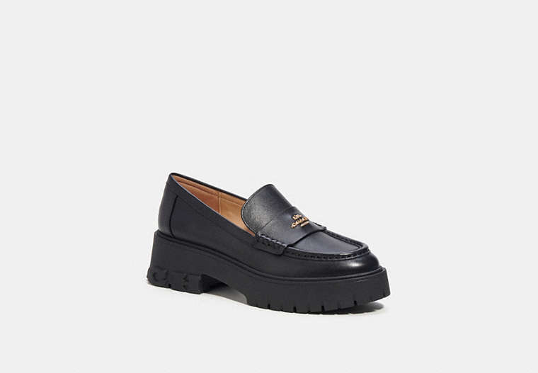 COACH®,RUTHIE LOAFER,Leather,Black,Front View