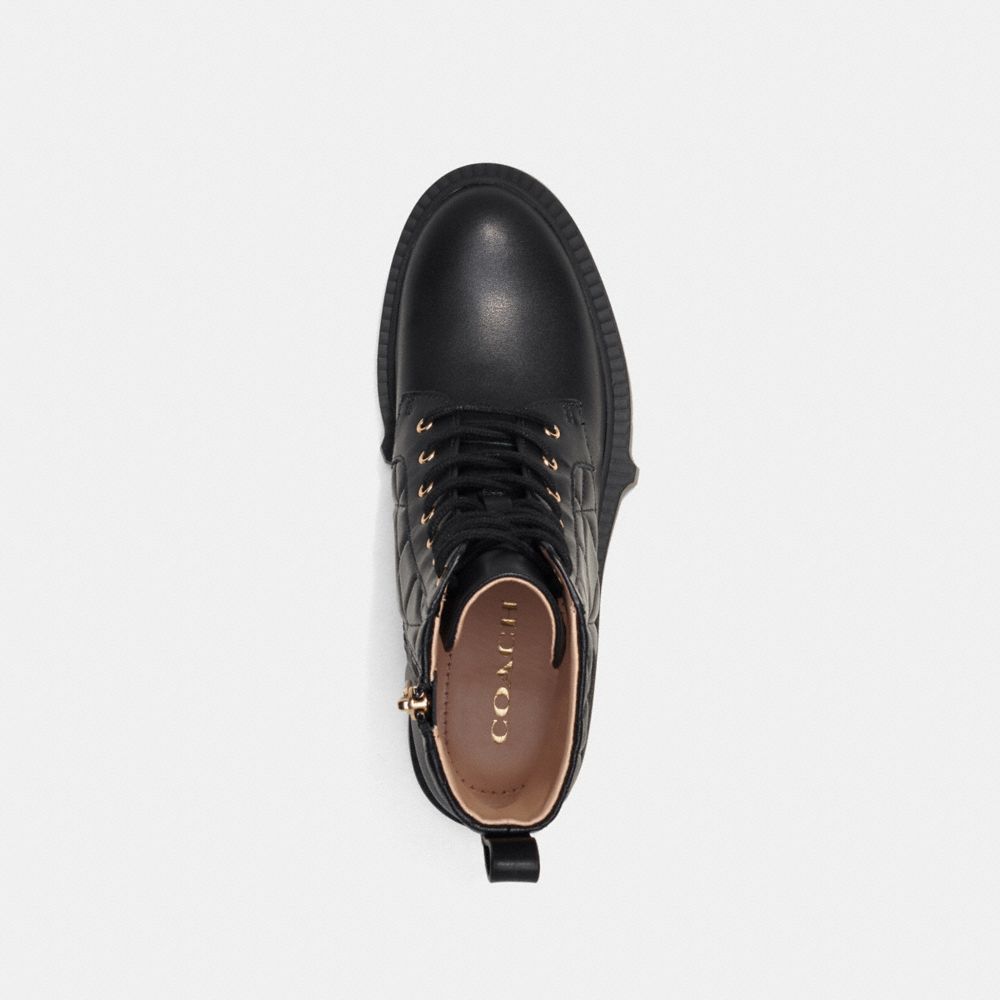 COACH®,LAILA BOOTIE,Leather,Black,Inside View,Top View