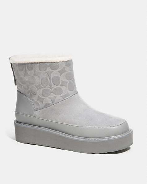 COACH®,INDI BOOTIE,Suede,Granite,Front View