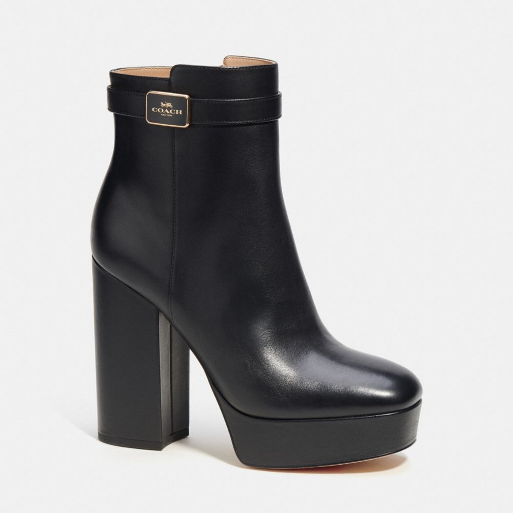 COACH®,ILIANA BOOTIE,Leather,Black,Front View