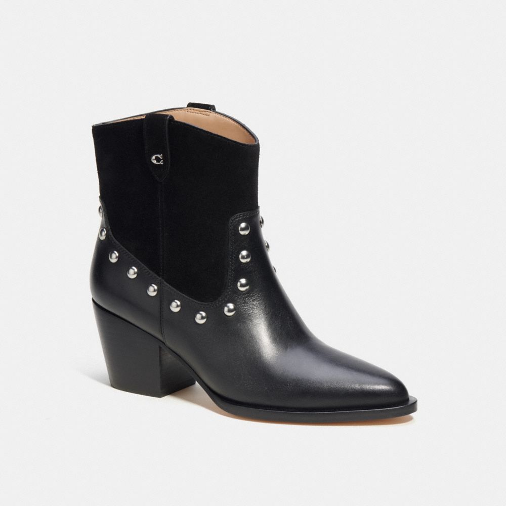 COACH®,PAULINE BOOTIE,Mixed Material,Black,Front View