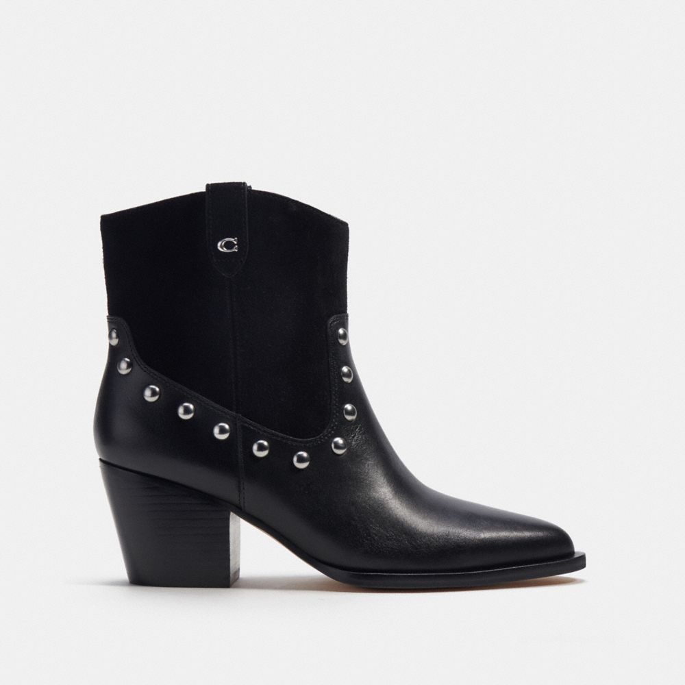 COACH®,PAULINE BOOTIE,Mixed Material,Black,Angle View