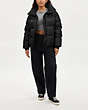 COACH®,GLOSSY SHORT PUFFER,Black,Scale View