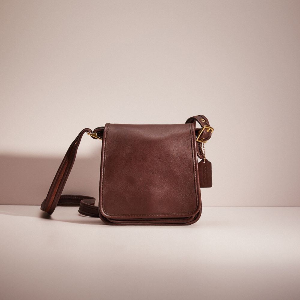 COACH Small Studio Signature Flap Bag in Brown