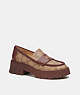 COACH®,RUTHIE LOAFER IN SIGNATURE CANVAS,pvc,Khaki/ Walnut,Front View