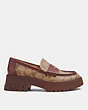 COACH®,RUTHIE LOAFER IN SIGNATURE CANVAS,pvc,Khaki/ Walnut,Angle View