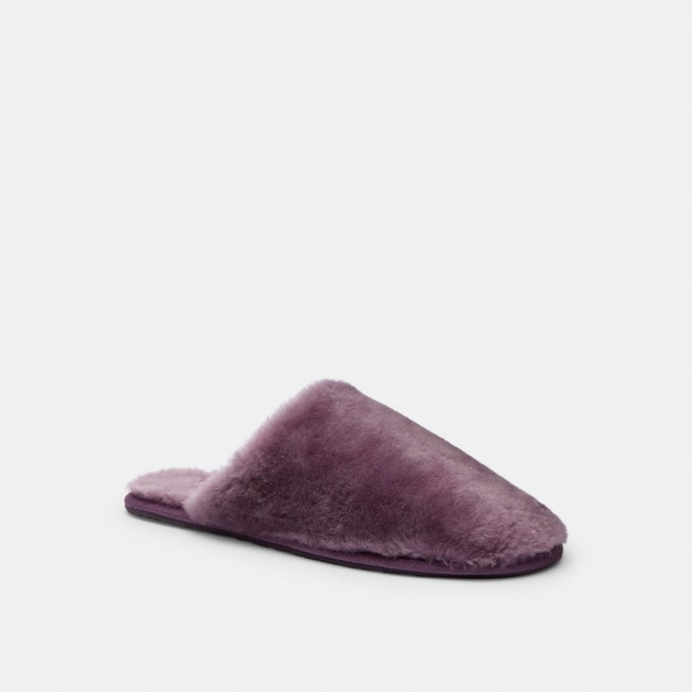 COACH®,ZENNIE SLIPPER IN SIGNATURE SHEARLING,Light Purple,Front View
