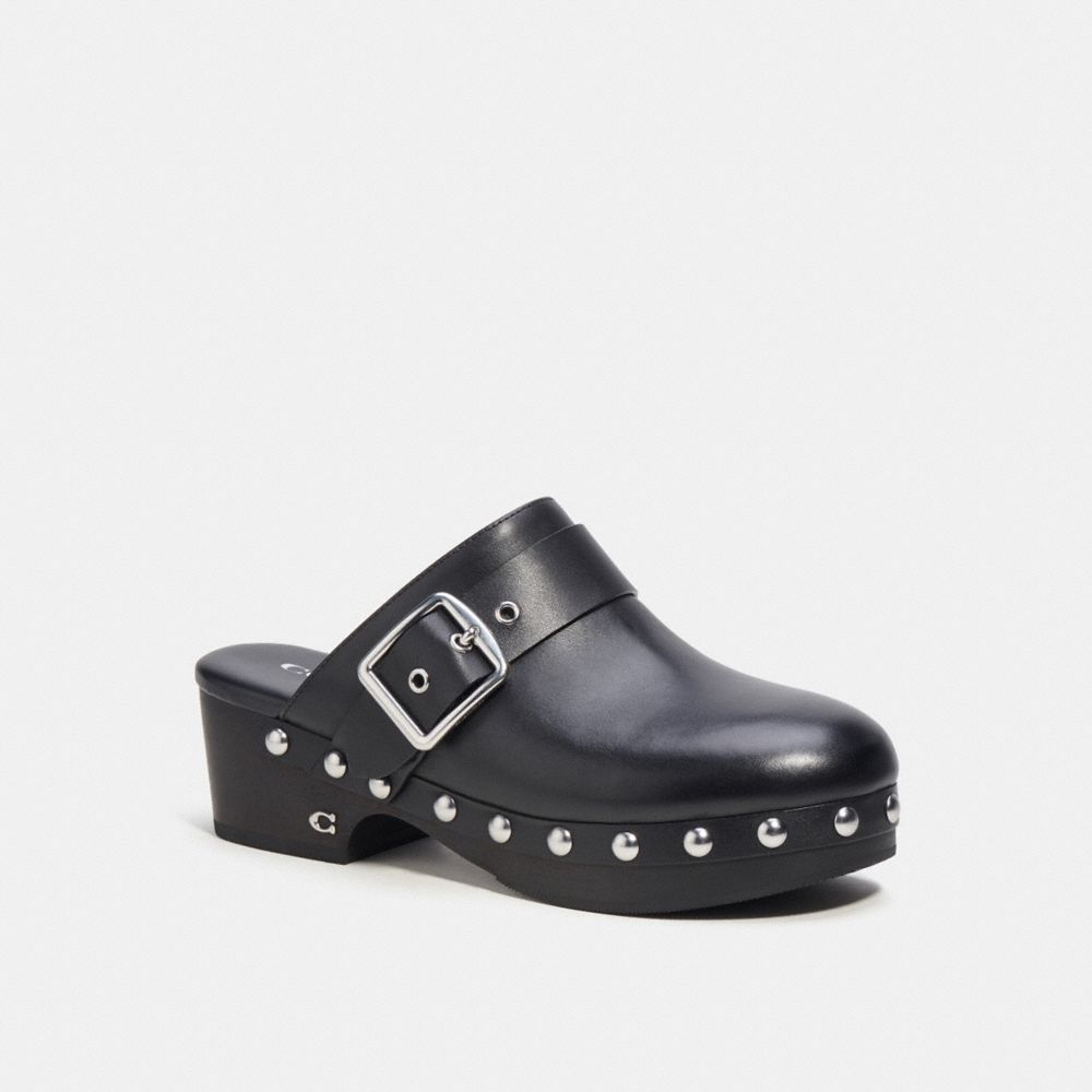 COACH®,FARYN CLOG,Black,Front View