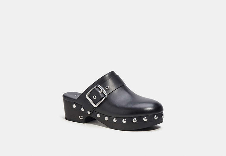 COACH®,FARYN CLOG,Leather,Black,Front View