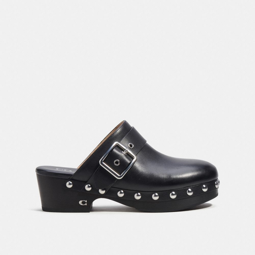 COACH®,FARYN CLOG,Black,Angle View