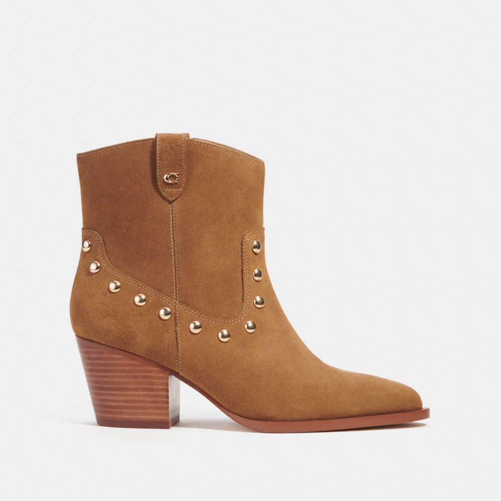 COACH®,PALINE BOOTIE,Suede,Coconut,Angle View