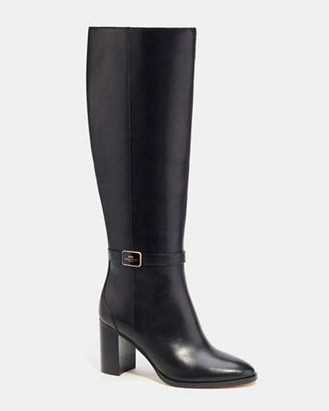 COACH®,ORCHID BOOT,Leather,Black,Front View