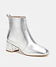 COACH®,NOAH BOOTIE IN SILVER METALLIC,Leather,Silver,Front View