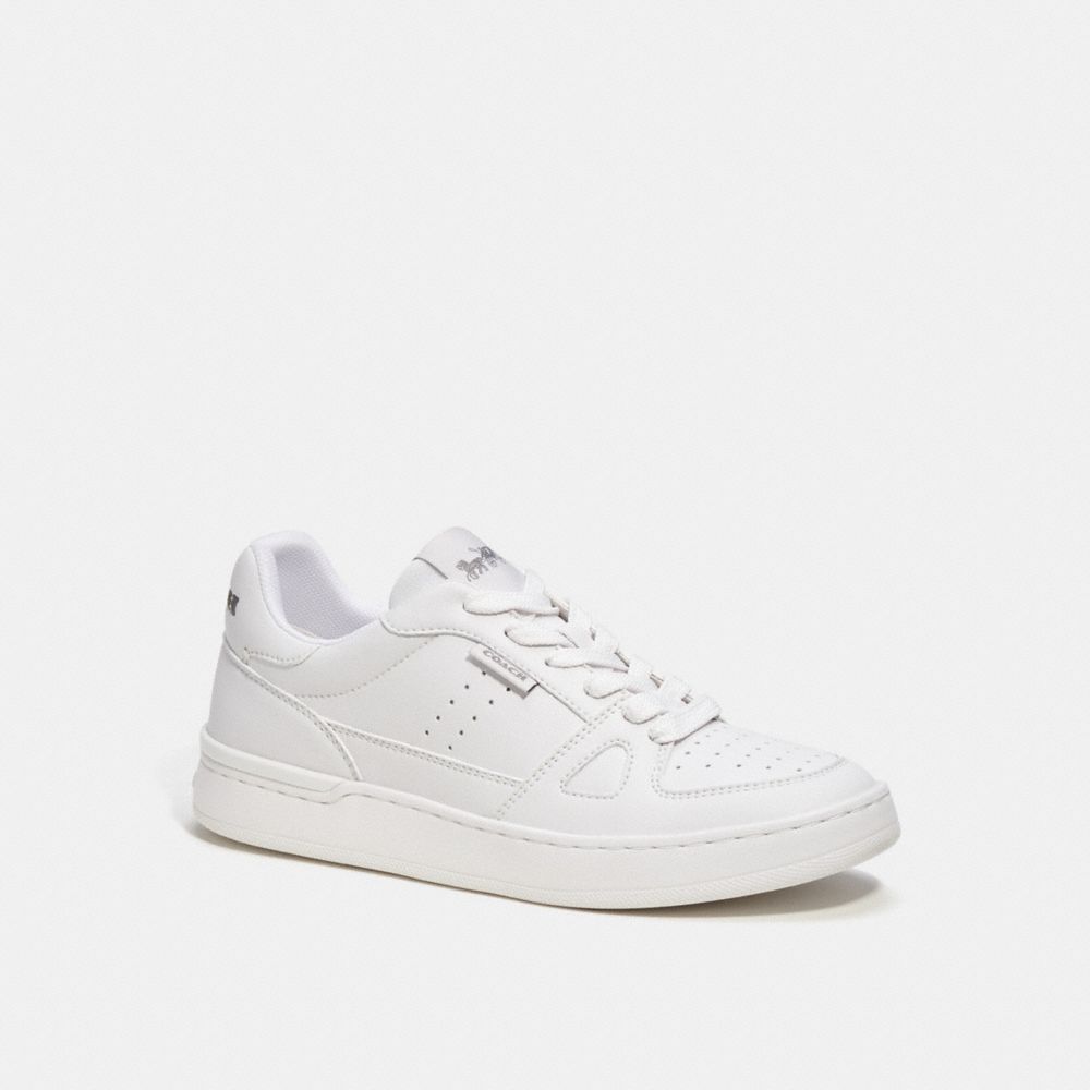 COACH®,CLIP COURT LOW TOP SNEAKER,Optic White,Front View image number 0