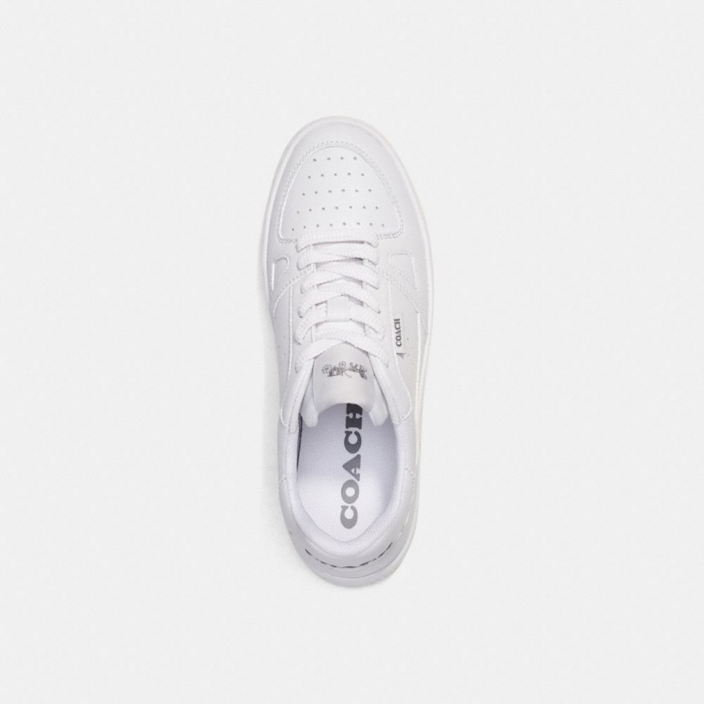 COACH®,CLIP COURT LOW TOP SNEAKER,Leather,Optic White,Inside View,Top View