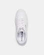 COACH®,CLIP COURT LOW TOP SNEAKER,Leather,Optic White,Inside View,Top View