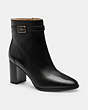 COACH®,OLIVER BOOTIE,Leather,Black,Front View