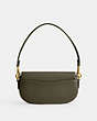 COACH®,HARLEY SHOULDER BAG 23,Glovetanned Leather,Small,Brass/Army Green,Back View