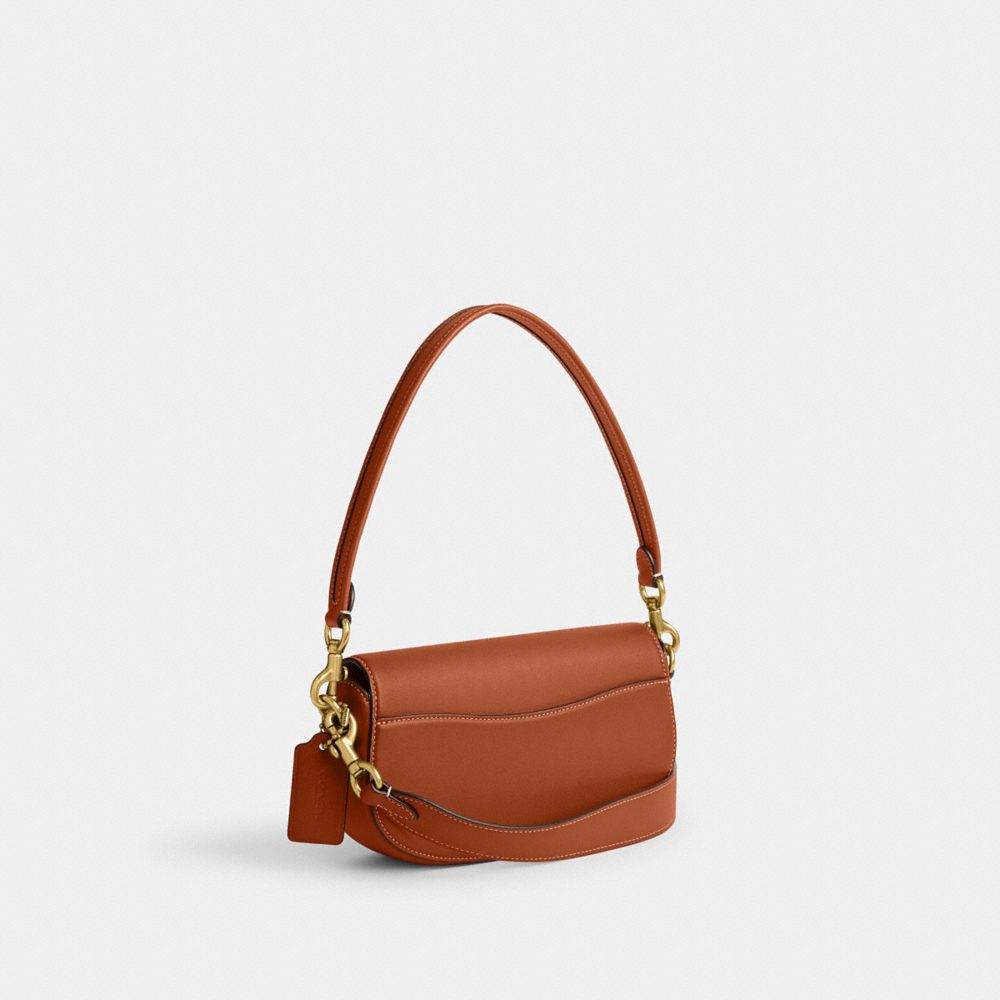 COACH®,HARLEY SHOULDER BAG 23,Glovetan Leather,Small,Brass/Burnished Amber,Angle View