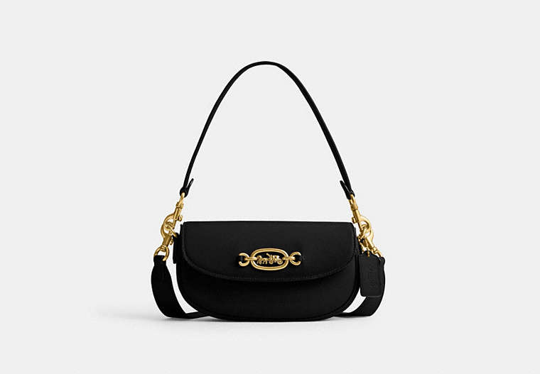 COACH®,HARLEY SHOULDER BAG 23,Glovetanned Leather,Brass/Black,Front View